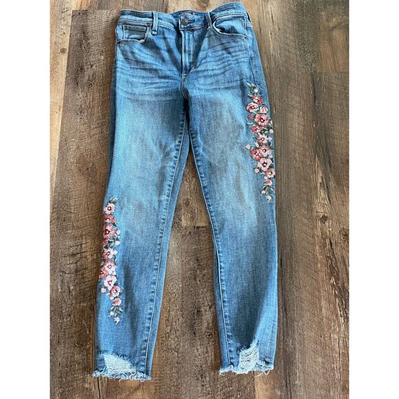 Abercrombie & Fitch Simone Hi-rise Ankle embroidered BOHO jean 29 8R - Picture 1 of 8